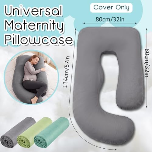 Hahafelt 3 Pcs Pregnancy Pillow Cover U+J Shaped Full Body Pregnancy Pillow - Image 2