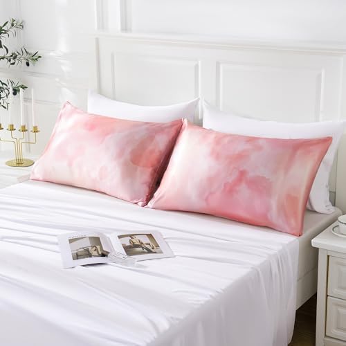 MR&HM Satin Pillowcase 2 Pack, Queen Size 20"x30", Dream Pink - Image 7