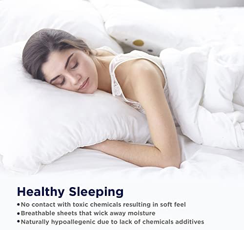 LANE LINEN Twin XL Bed Sheets 100% Organic Cotton 3pc Percale - Image 7
