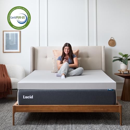Lucid® 4" Bamboo Charcoal Memory Foam Topper – Extra Thick – Cal King - Image 4