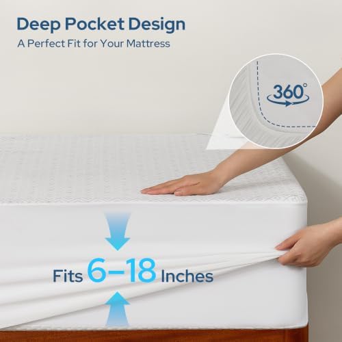 BEDLORE Waterproof Twin XL Mattress Protector, Noiseless Mattress Cover - Image 6