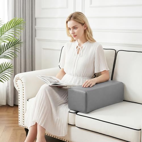 2 Pack Couch Arm Rest Pillow, High Density Foam Armrest Cushion, Removable & - Image 3