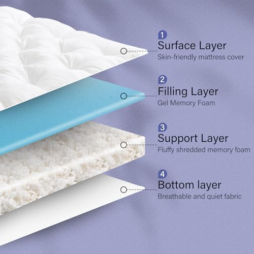 WhatsBedding 4 Inch Memory Foam Mattress Topper King - Image 6