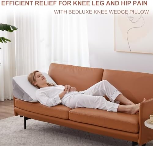 Bedluxe Knee Pillow for Back Sleeping, Leg Pillow Knee Wedge Pillow, Memory - Image 6