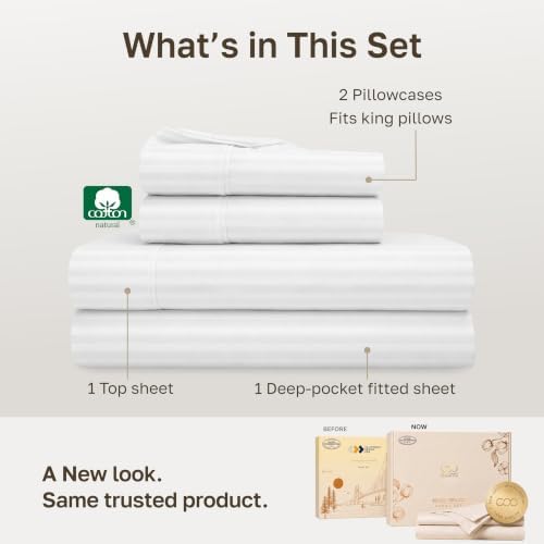 California Design Den 100% Cotton Sateen King Sheets Deep Pocket - Image 3