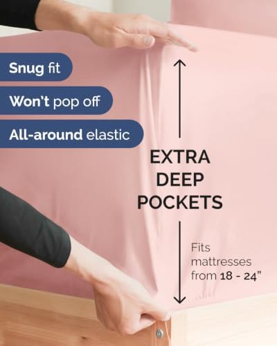 CGK Linens 2 Pack Extra Deep Twin Fitted Sheets - Image 2