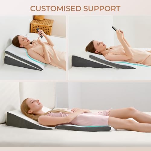 Vekkia Wedge Pillow for Sleep Apnea&Back Pain, Memory Foam Pillow Wedge - Image 6
