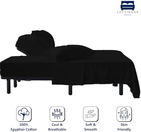 4 Piece Flex Head King Sheet Set 34" Top, 100% Egyptian Cotton - Image 2