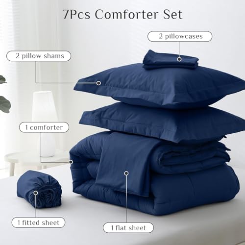 JOLLYVOGUE Full Comforter Set, Ultra-Soft Bed in a Bag Full Size 7 Pieces - Image 5