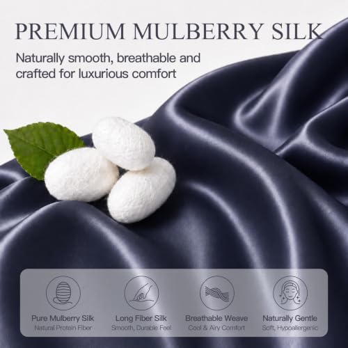 Mulberry Silk Pillow Cases for Hair and Skin, Dark Gray - Image 3