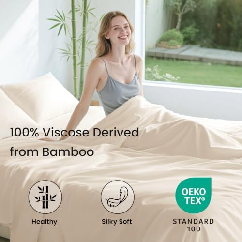 Love's cabin 3 Piece Twin XL Sheet Set, 100% Rayon Derived from Bamboo - Image 2
