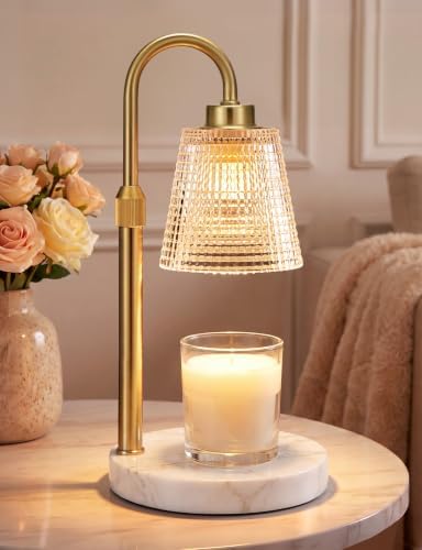 Marble White Candle Warmer Lamp with Timer Home Decor Gifts for Women by Innqoo