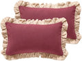 patdrea Vintage Red Linen Throw Pillow Covers by patdrea