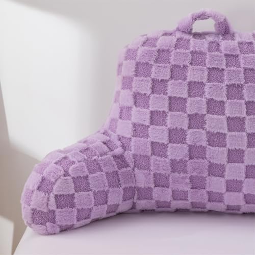 Aimuan Reading Pillow Checkered Bed Rest Wedge Backrest Checkerboard Pillow - Image 6