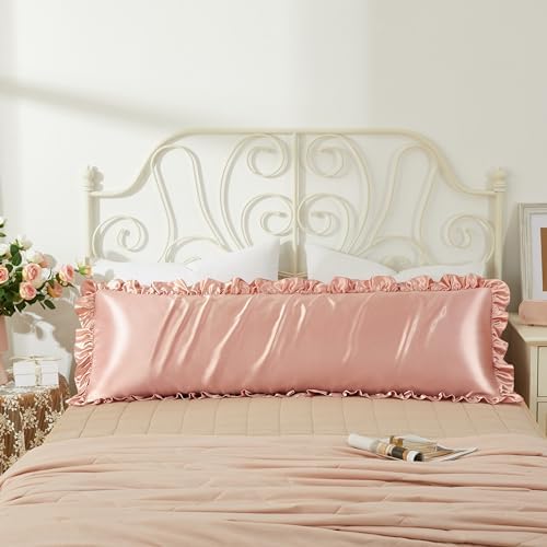Rose Gold Satin Pillowcases Body Pillow by HommxJF