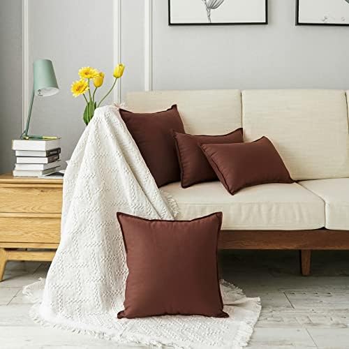 Jeanerlor 18"x18" Solid Cotton Linen Decoration Throw Pillow Case - Image 5