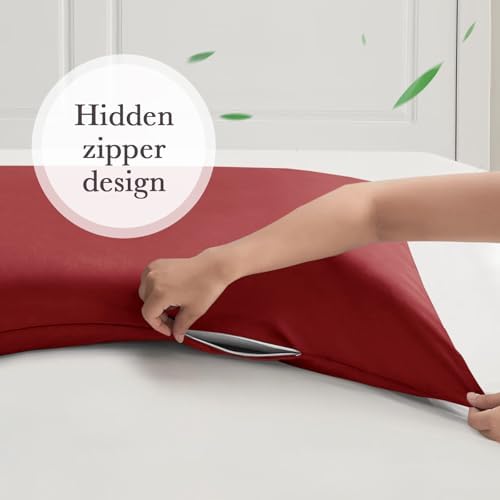 Curved Pillow Case Queen Size, Side Sleeper Pillow Cases Cover Cooling Rayon - Image 6