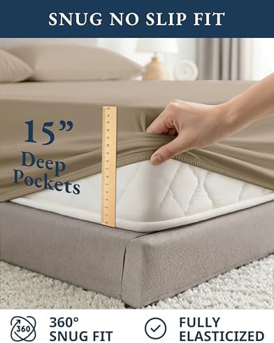 LANE LINEN Eco Friendly 100% Organic Cotton Sheets Queen Size, Naturally - Image 7