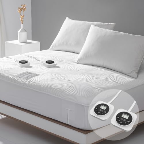 Heated Mattress Pad Cal King, 3D Air Fabric, Preheat & Memory by reaks