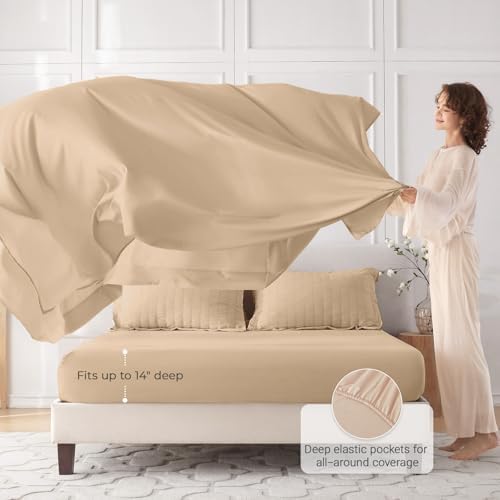 MUXHOMO 7 Pieces Oversized King Comforter Set, Seersucker Bed in a Bag - Image 3