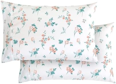 Elegant Comfort 6-Piece Sheet Set Deep Pocket Floral, Twin XL, Celia Pink - Image 6