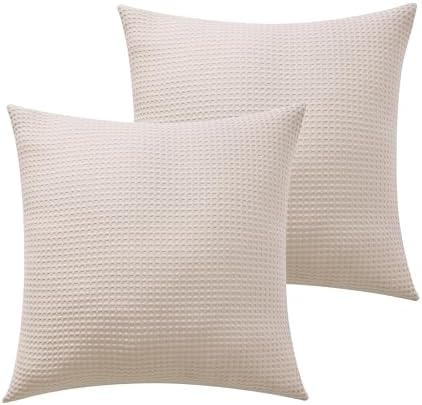 100% Cotton Waffle Weave Throw Pillow Covers Set of 2 - Image 6