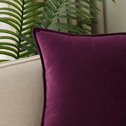Velvet Purple Throw Pillow Covers 20”x20”Pack of 2 Soft Decorative - Image 2