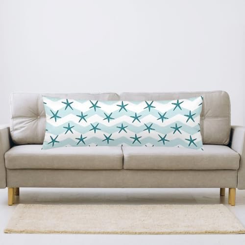 Starfish Body Pillow Cover, Summer Ocean Beach Nautical Long Pillow Case - Image 4