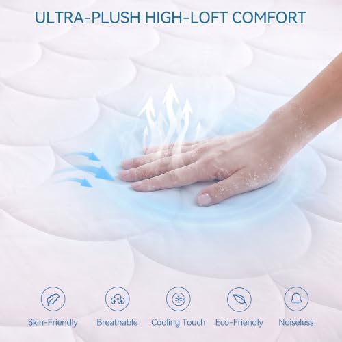 Cooling Mattress Pad Full, Breathable Quilted Fitted Mattress Protector - Image 4