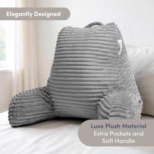 Nestl Reading Pillow with Shredded Memory Foam, Luxe Cut Plush Back Pillow - Image 2