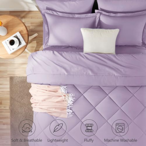 CozyLux Twin XL Comforter Set 68"x88" Light Purple - Image 2
