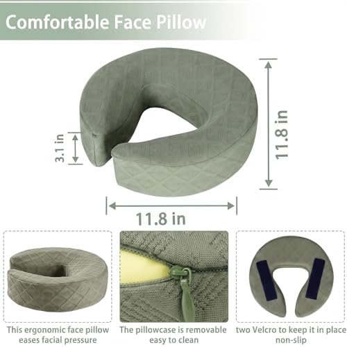 Face Down Pillows for Massage Table, Memory Foam Massage Headrest for Bed - Image 6