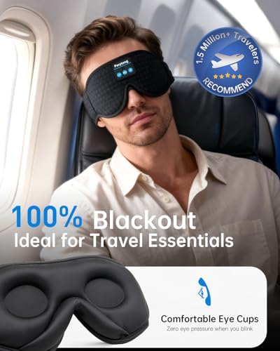 Sleep Mask and Headband Headphones Set, Wireless Bluetooth Sleep Headphones - Image 6