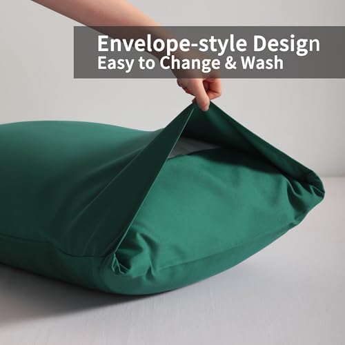 Queen Pillow Cases, 2 Pack, 20x30 in, Microfiber, Dark Green - Image 4