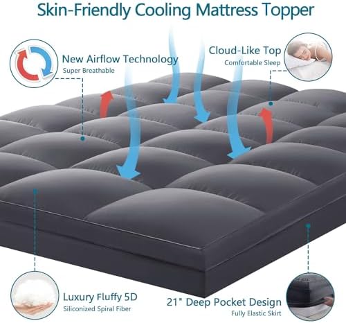 Cal King Mattress Topper, 900 GSM High-Fill Design, Fuller & Plusher Feel - Image 5