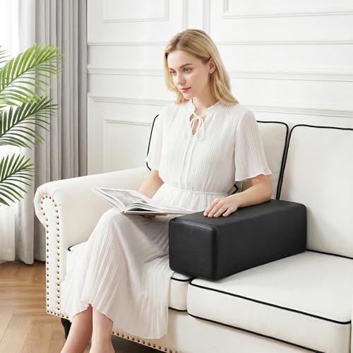 2 Pack Couch Arm Rest Pillow, High Density Foam Armrest Cushion, Removable & - Image 3
