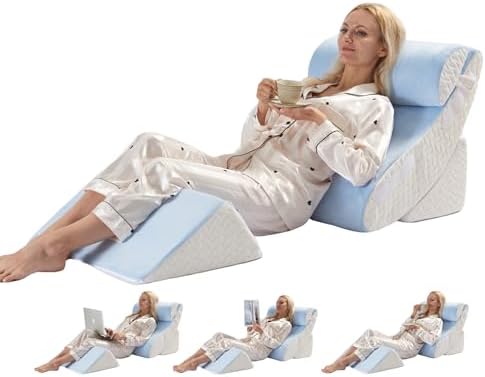 WSOFRLAC 4PCS Bed Wedge Pillow for Sleeping and Sitting Up, Orthopedic Memory by WSOFRLAC