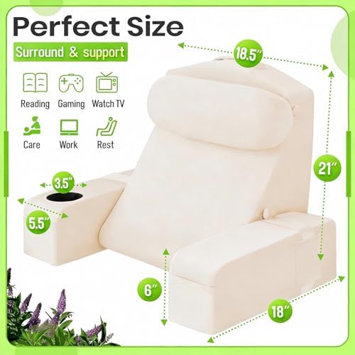 Reading Pillow for Adults, Back Pillow for Bed Sitting Up, Backrest Pillow for - Image 5
