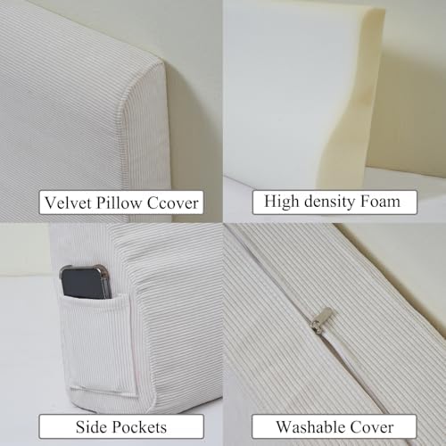 Twin XL Size Wedge headboard Pillow Triangular Bed Wedge Pillow - Image 4