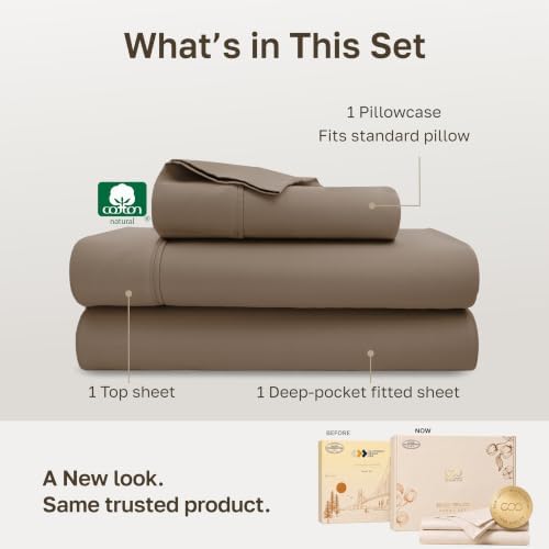 California Design Den 100% Cotton Sateen Hotel Sheets Twin XL Set - Image 3