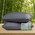 Pillow Cases Set, Rayon from Bamboo, Standard 20"x26" Dark Gray by COZYXWORLD