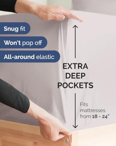 CGK Linens 2 Pack Extra Deep Twin Fitted Sheets - Image 2