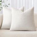 MIULEE Textured Chenille Throw Pillow Covers 18x18 Inch White by MIULEE