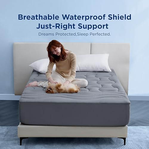 Bedsure Grey King Size Mattress Protector Waterproof - Image 2