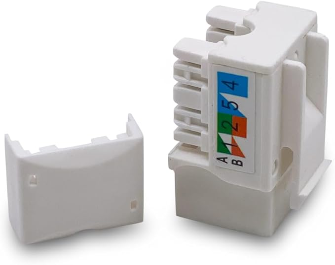 (10-Pack) [UL Listed] - Ethernet Wall Jack - Keystone Jack - Cat5/5e/6 Compatible - Cat6 Network Coupler