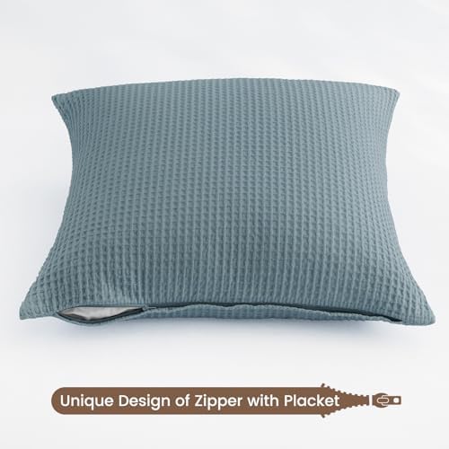 PHF 100% Cotton Waffle Weave Throw Pillow Cover, No Filling, 2 Pack Elegant - Image 5