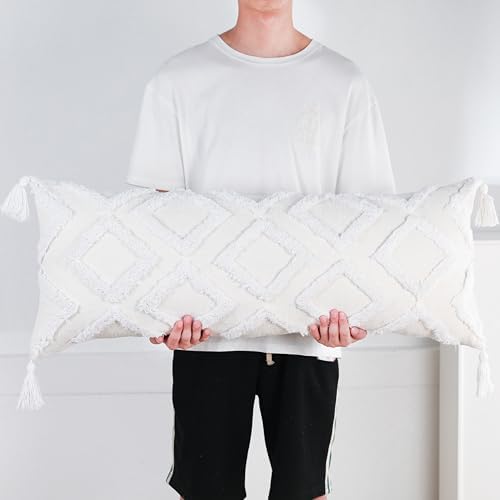 PANOD Decorative Long Lumbar Pillow Cover 16x36 Boho, Super Soft Chenille Extra - Image 3