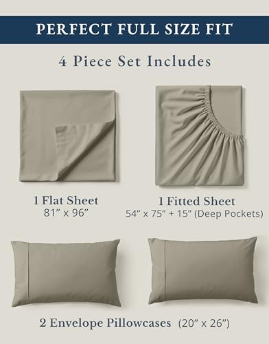 LANE LINEN Full Size Sheets 100% Organic Cotton Soft 4pc Percale - Image 4