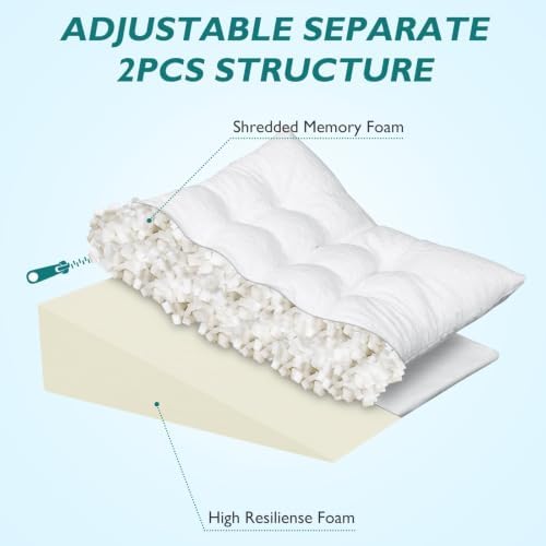 Bed Wedge Pillow for Sleep Apnea 7.5Inch Gerd Pillow Patent Dual Layer Triangle - Image 2