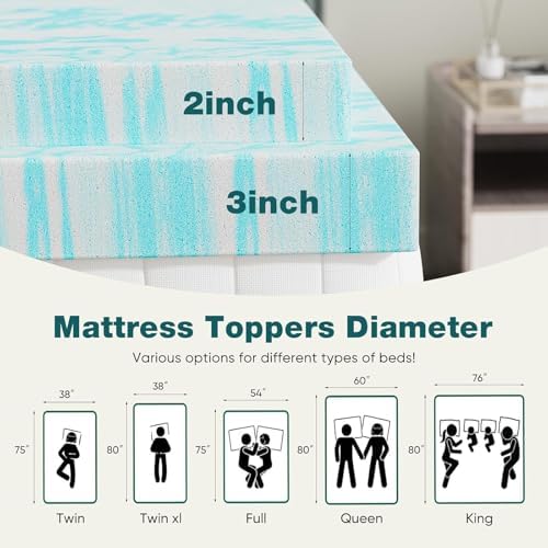 Sweetcrispy Mattress Topper Queen, Memory Foam 2 Inch, Cooling Pad - Image 3